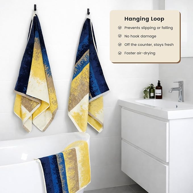 SEMAXE 4-Pack Luxury Bath Towels for Bathroom, 100% Cotton, Soft, Absorbent, and Quick-Drying, 55"x27", Colorful, Perfect for Hotels, Gyms, and Spas