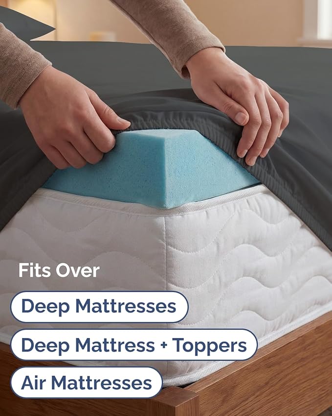 Extra Deep Twin XL Sheet Set - 4 Piece College Dorm Bed Sheets Set with Extra Deep Pockets - Ultra-Soft, Comfy & Breathable Bedding for Women, Men, Kids & Teens - Wrinkle & Fade Resistant - Charcoal