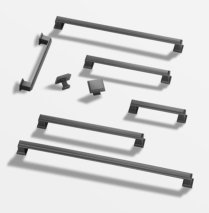 10 Pack Matte Dark Gunmetal Gray Cabinet Knobs Drawer Knobs Modern Cabinet Pulls Kitchen Cabinet Handles Kitchen Cabinet Hardware Timeless Drawer Pulls for Dresser Cupboard Wardrobe, Gray(1x10)