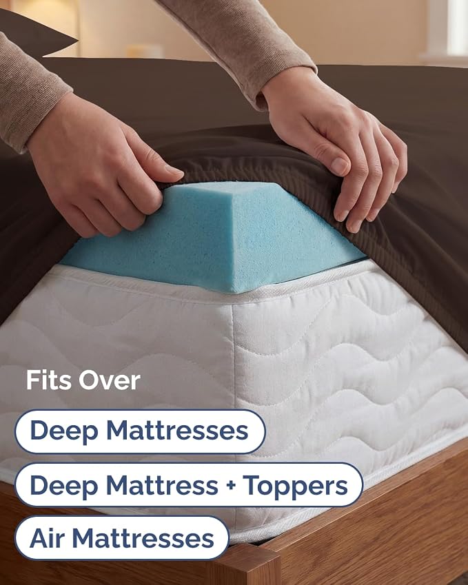 Extra Deep Twin XL Sheet Set - 4 Piece College Dorm Bed Sheets Set with Extra Deep Pockets - Ultra-Soft, Comfy & Breathable Bedding for Women, Men, Kids & Teens - Wrinkle Free & Fade Resistant - Brown