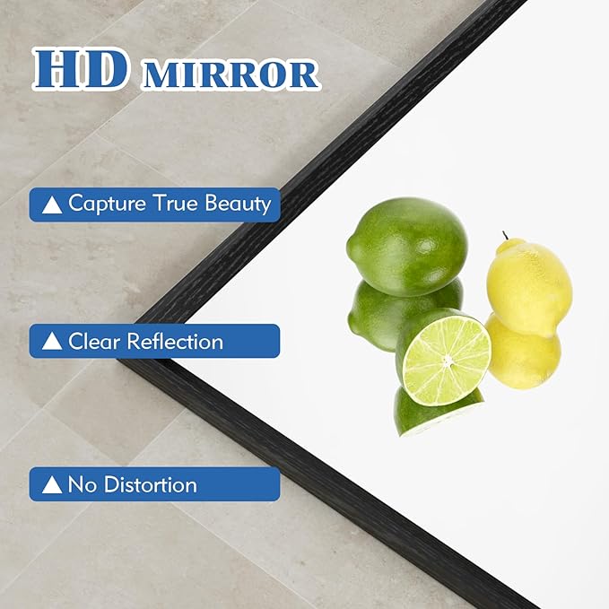 30x36 Inch Bathroom Mirror, Matte Black Framed Rectangle, 4MM Tempered Glass, Anti-Rust, Wall-Mounted Vanity Mirror for Bathroom & Bedroom - Hangs Horizontally or Vertically