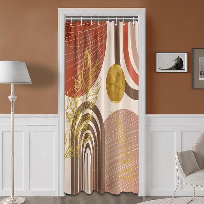 Boho Mid Century Modern Shower Curtain Bohemian MCM Shower Curtains for Bathroom Decor Sets, Waterproof Fabric with Hooks 36x72in