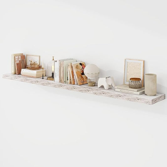72 Inch Floating Shelves, 9.3" Deep Floating Shelf Wall Mounted, 72" Wall Shelves, Rustic Deep Bookshelf, Large Display Shelves & Storage Shelves for Bedroom, Living Room, Rustic, Set of 1