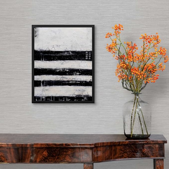 CANVAS ON DEMAND Four Roads Walnut Float Framed Canvas Wall Art Print by Erin Ashley, Contemporary, Abstract, Home Decor, Modern Abstract, Artwork,11" x14in