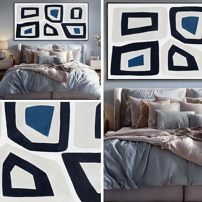 SOUGUAN Abstract Hand Painted Wall Art Contemporary Decorative Painting Simple Canvas Artwork 29"x58" Large Pictures for Dining Room Office