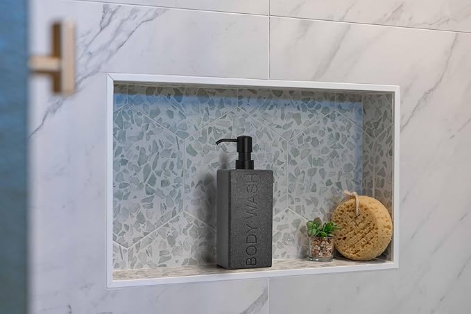 Rectangular Resin Dispenser Premium Bathroom Shampoo Conditioner Body Wash Bottle Modern Refillable Pump Design