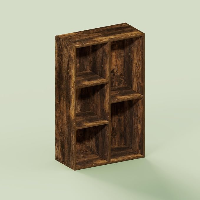Hagen 5 Cube Organizer Bookcase, Bookshelf, Cube Storage, Toolless Assembly, for Living Room, Home Office, Rustic Brown