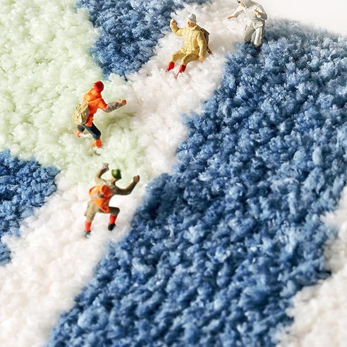 Hi Space Bathroom Rugs Mat 31.5x19.7IN Green Leaves Bath Mat for Bathroom Non Slip Machine Washable Soft Microfiber Absorbent Cute Bath Rug Plush for Tub Shower Sink Fluffy Home Decor Accessories