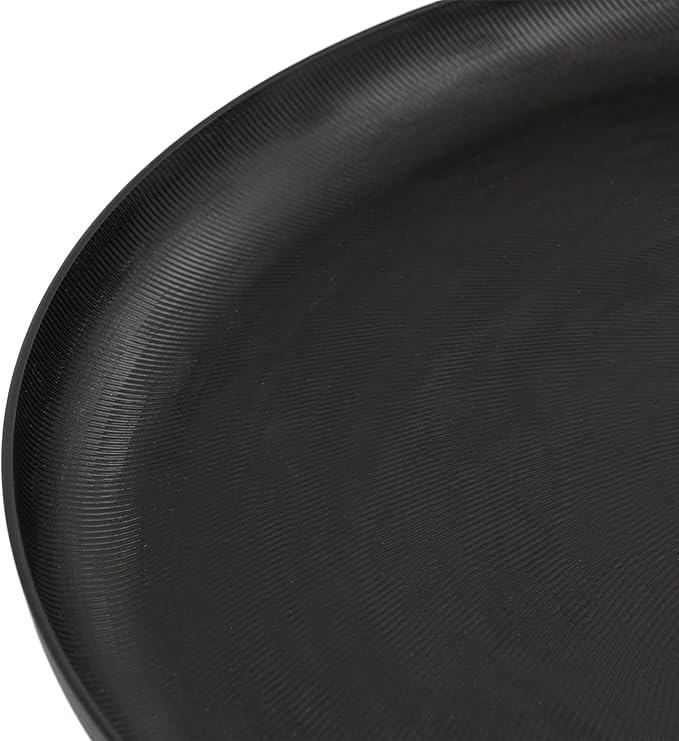 Kate and Laurel Stovring Round Modern Decorative Tray; 17 Inch Diameter; Black; Contemporary Serving Tray for Use as Entryway Catch-All or Coffee Table Tray