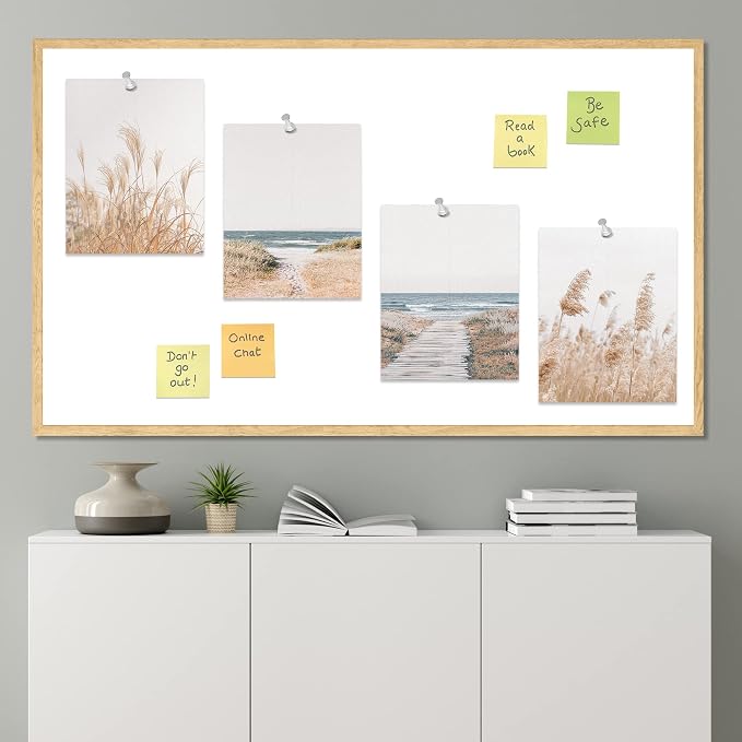 SIGNWIN Poster Bathroom Decor, Wall Art Room Decor Multicolor for Living Room, Bedroom, Office White Pampas Grass Beach Ocean Shore Horizon Nature Wilderness Realism Landscape Colorful - 12"x16"x4