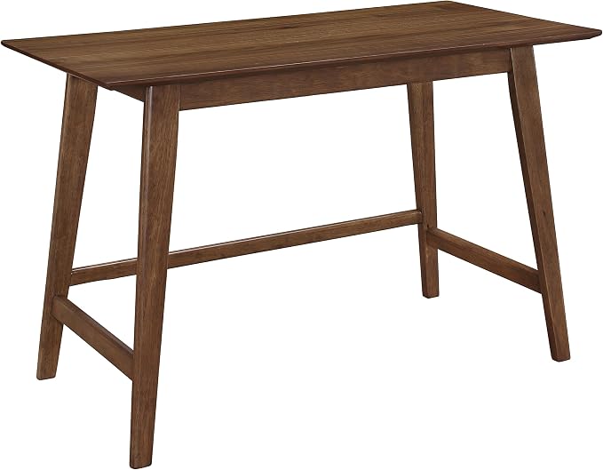Coaster Home Furnishings - Karri - Wood - 2-Piece Home Office Computer Desk and Chair Set with Rectangular Tabletop, Leatherette Upholstery - Mid-Century Modern - Home Office - Walnut - 801095