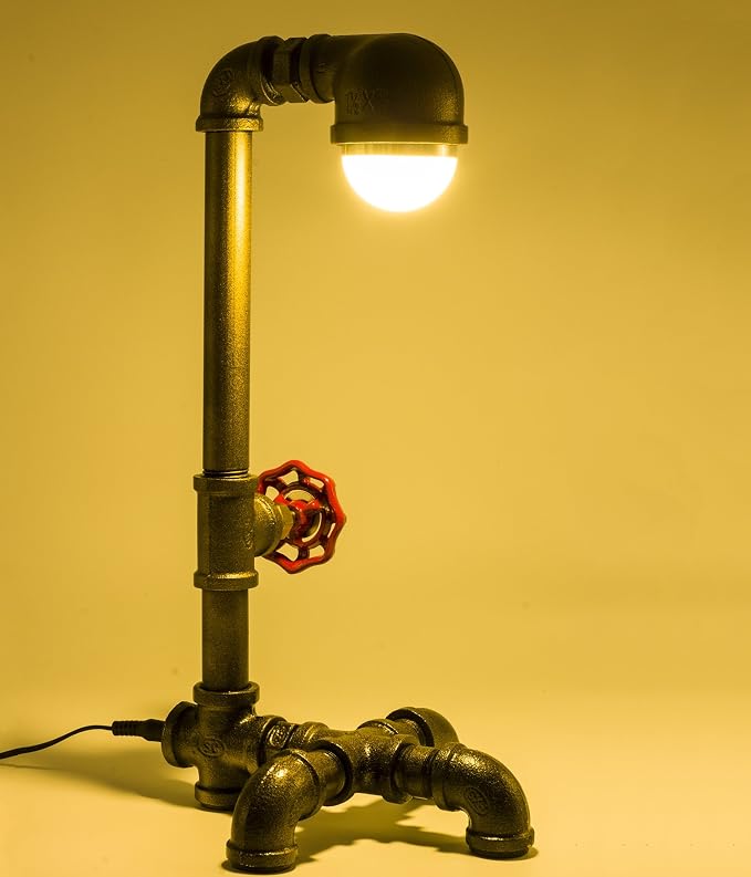 Loft Style 3W LED Lamp, Mr Bathroom, Steampunk Industrial Style, Table Desk Light, LL-006 (Warm White)