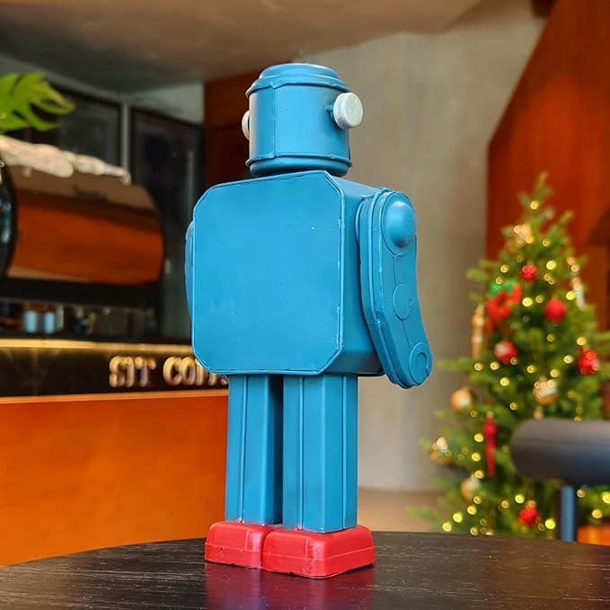 Robot Automatons Vintage Clock Bot Craft Cartoon Droid Model for Desktop Home Bedroom Office Robot Collection Boys Man Steampunk Festival Surprise Presents