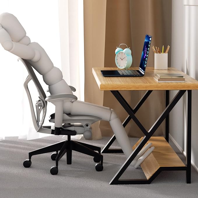 Upgraded Metal Desk Legs, 28 Inch x 24 Inch, 2 Tier Heavy Duty with Foot Rest, K-Shape Black Dining Table Legs (Set of 2)