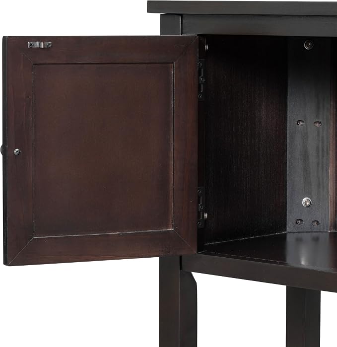 Merax Console Sofa Table Sideboard with Storage Drawers Cabinets and Bottom Shelf for Living Room, Kitchen, Entryway/Hallway, Espresso