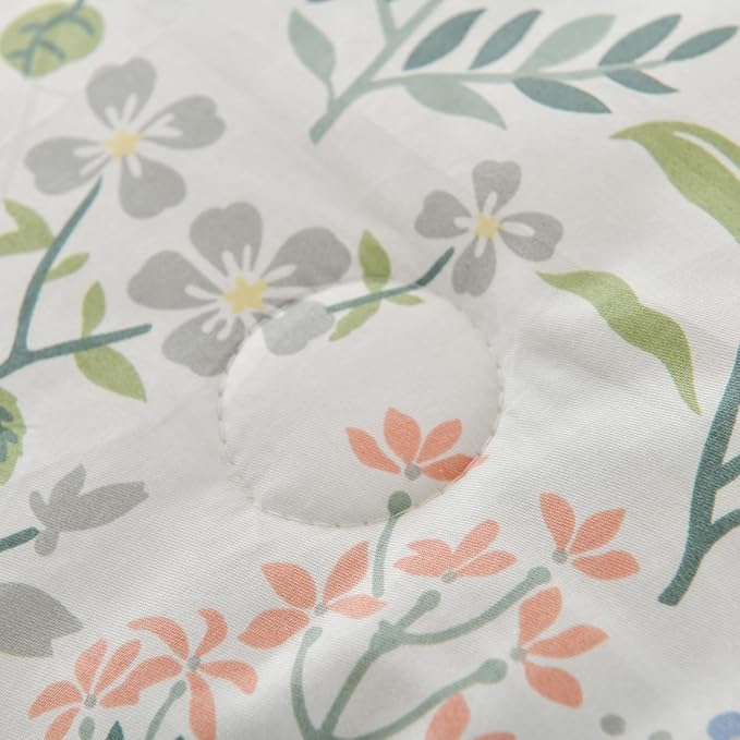 Duvet Cover Full Size 100% Cotton Comforter Cover Green Floral Breathable Duvet Cover with Zipper Closure & Corner Ties 3 Pcs Green Fragrant Grass Duvet Cover Set