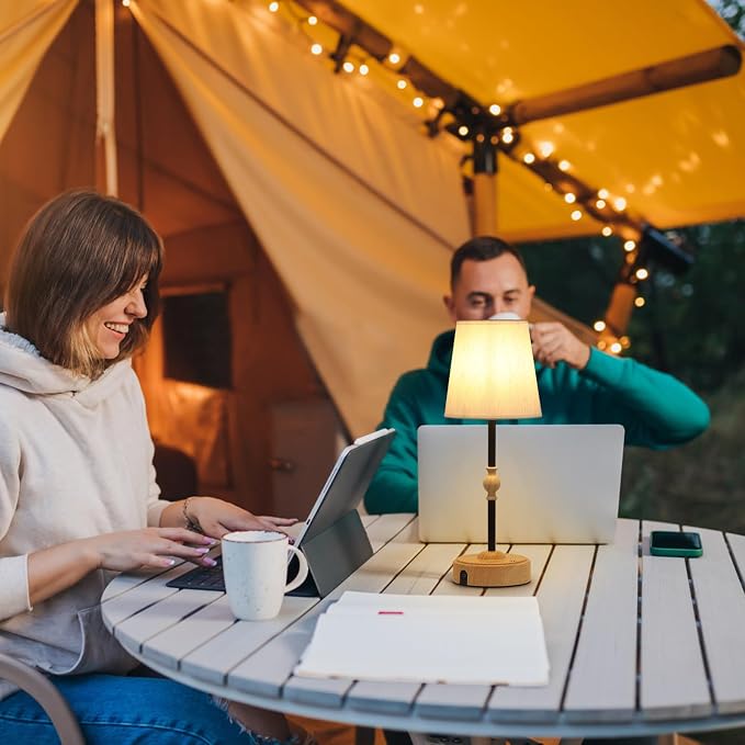 MEIXISUE Cordless Rechargeable Table Lamp with Dimmer,Portables Battery Operated Table Lamp,Touch Dimmable Desk Lamp with USB Port,Bedside Night Lamp for Patio Camping Restaurant Home