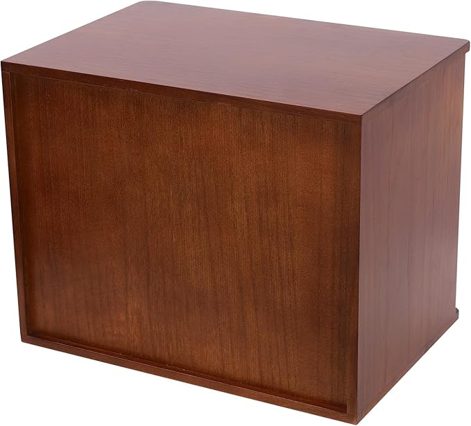Wooden Desk Organizer with Drawers & Lock Desktop Storage Cabinet Tabletop Organizing Unit for Home Office Supplies File Stationery Jewelry (Dark Brown, 3 Tiers)