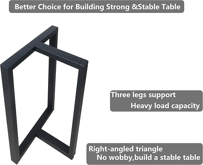 Metal Table Legs Bench Legs,Table Legs Replacement Heavy Duty Square Tube Desk Legs Furniture Legs for Coffee Table, Dining Table,Side Table (28"X 17.7", T-Shape)