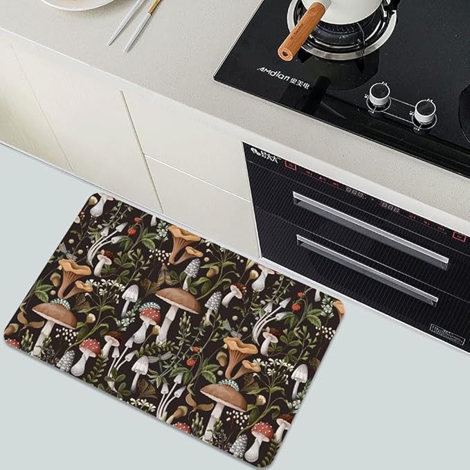 Bath Mat Rug,Bobo Mushrooms Non Slip Quick Dry Super Absorbent Thin Bathroom Rugs Fit Under Door-Easy to Clean Bathroom Floor Mats-Shower Rug for Shower Sink Bathtub(20" x 31"in)