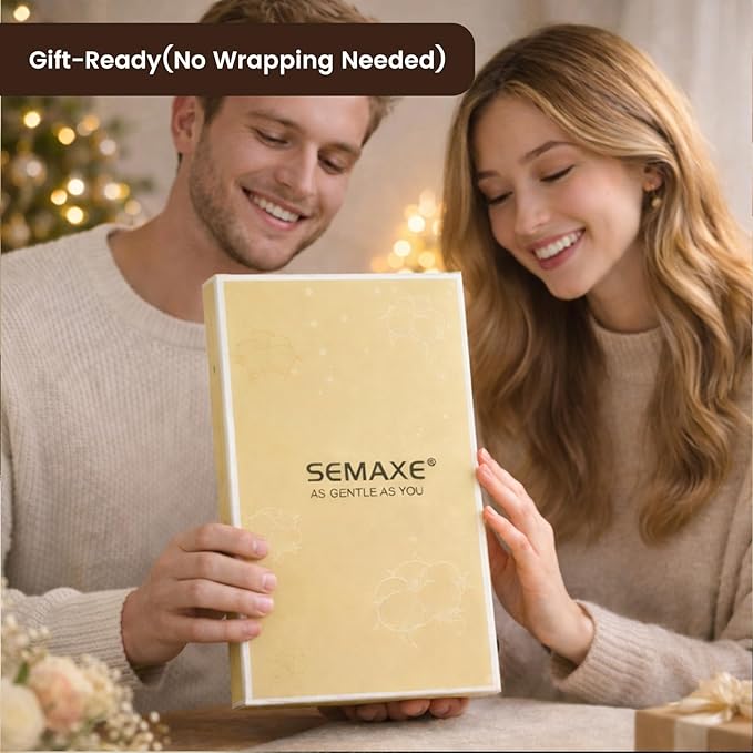 SEMAXE 100% Cotton Washcloths 12-Pack, 13 × 13 Inch Soft Luxury Face Towels – Super Absorbent & Quick-Dry, Premium Cloth with Hanging Loop, Oeko-TEX Certified, Gift-Ready Box