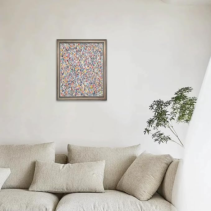 Vintage Framed Colorful Abstract Wall Art Banksy Painting Artwork Graffiti Canvas Print Poster Pictures for Bedroom Living Room Bahtroom Home Office Decor