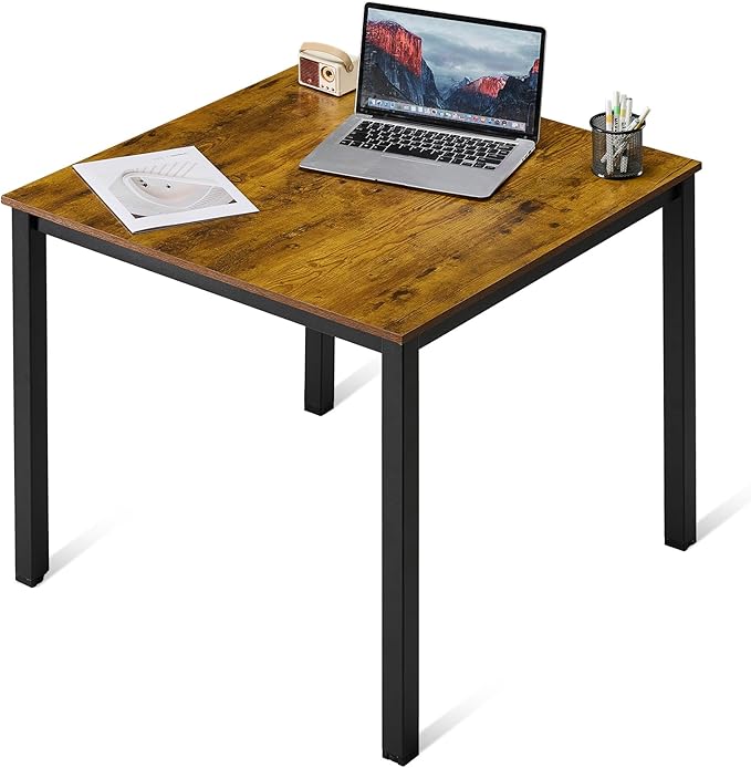 Computer Desk Without Drawer, 32 Inch Home Office Work Desks, Modern Writing Study PC Desk Gaming Table for Small Place Bedroom (Rustic Brown