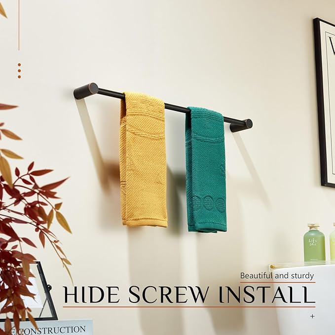 KOKOSIRI Bathroom Towel Rack Wall Mounted 24'' Bath Towel Bar Holder for Bathroom Hardware Accessories Oil Rubbed Bronze Stainless Steel, B4007ORB-L24