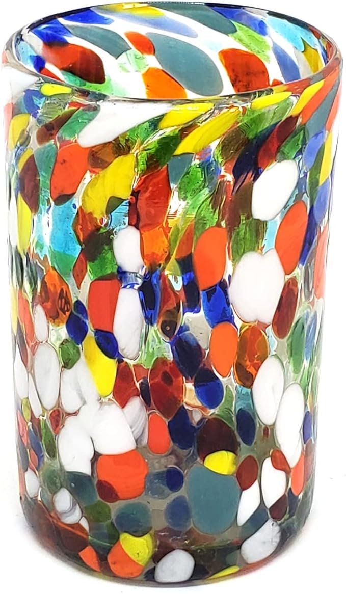 Confetti Carnival 14 oz Drinking Glasses (set of 6), Recycled Glass, Lead-free, Toxin-Free (Drinking)