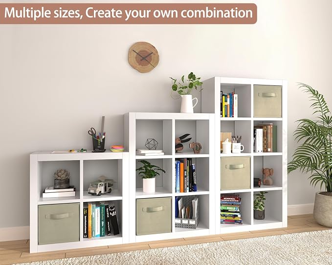furtble 4-Cube Storage Organizer Bookshelf, 2-Pack Modern Wood Open Bookcase, Multifunctional Display Shelf for Living Room, Bedroom, Home Office, White