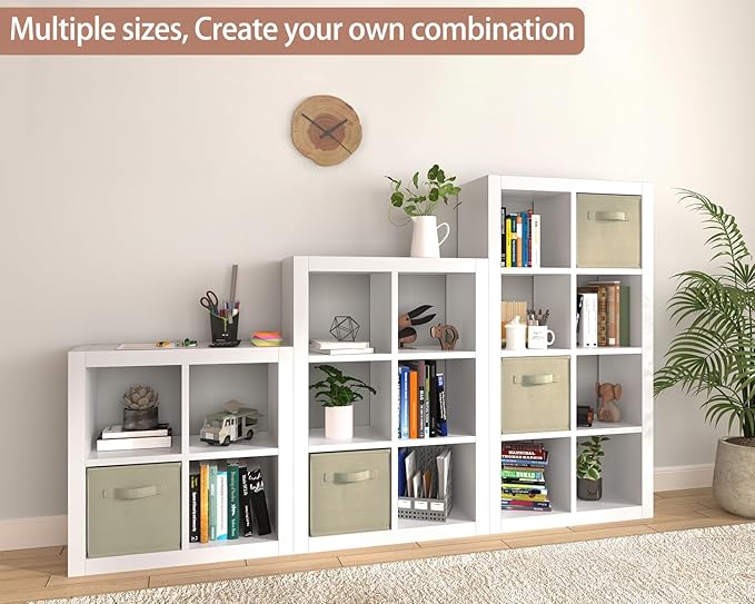 furtble Bookshelf 8-Cube Storage Organizer, Modern Wood Open Bookcase, Multifunctional Display Shelf for Living Room, Bedroom, Home Office, White