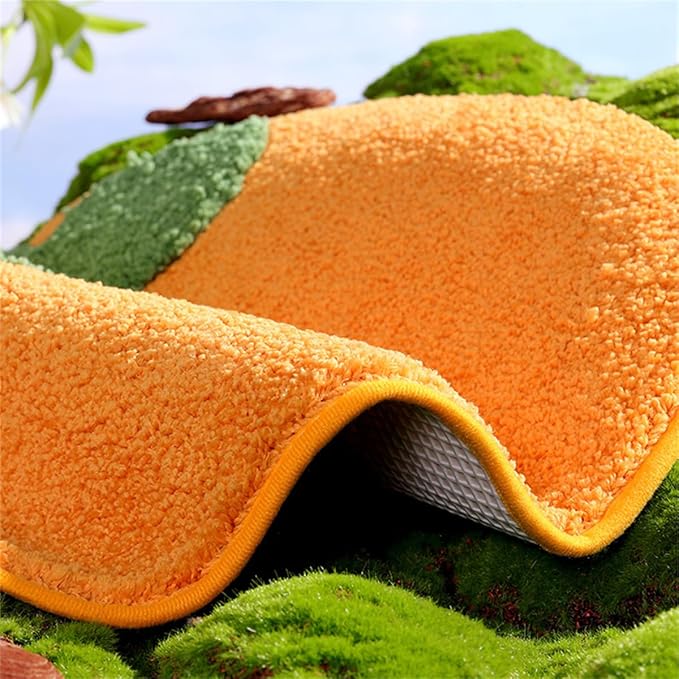 Ankah Fruit Bath Mats Cute Bathroom Rugs, Particularly Absorbent, Very Soft, and Dry Fast That Fits for Kid's Room, Bathroom or Other Room, 21.6" x 22.8", Persimmon