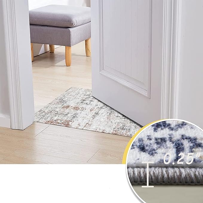 6x9 Area Rug, Ultra-Soft Washable Rug for Living Room, Dinner Room, Bedroom, Non-Slip Modern Abstract Rug, Indoor Carpet Large Area Rug, Brown Black White