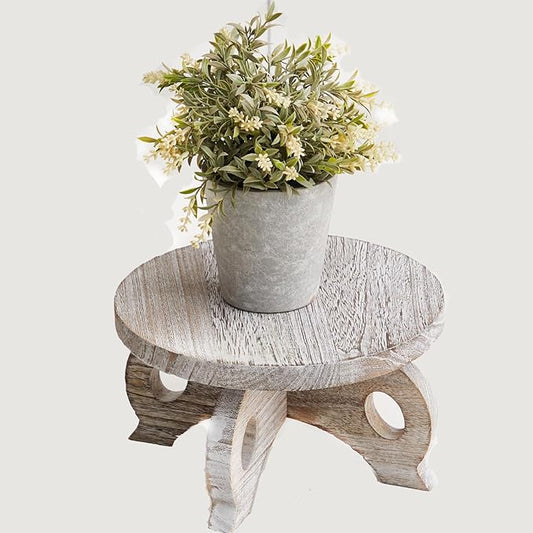 Plant Stools Indoor Wooden Stool for Plants Flower Display with Stand Farmhouse Indoor Small Plant Stand Riser Round Display Stands