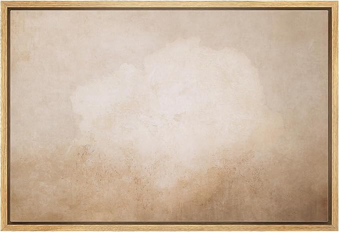 MUDECOR Framed Canvas Print Wall Art Vintage Neutral Minimalist Beige Grunge Abstract Illustrations Minimalism Decorative Bohemian Colorful Zen for Living Room, Bedroom, Office - 24"x36" NATURAL