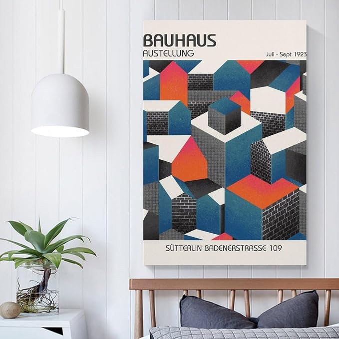 Bauhaus Poster, Bauhaus Print, Bauhaus Wall Art, Modern Home Decor, Bauhaus Exhibition Poster Poster for Room Aesthetics Canvas Wall Art Poster And Print Unframe-style 24x36inch(60x90cm)