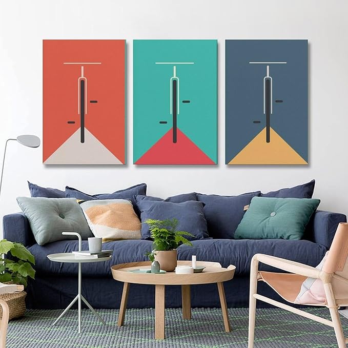 9W Bauhaus Poster Abstract Canvas Wall Art Set of 3 Modern Boho Decor For Bedroom Livingroom Frame-style 12x18inch(30x45cm)