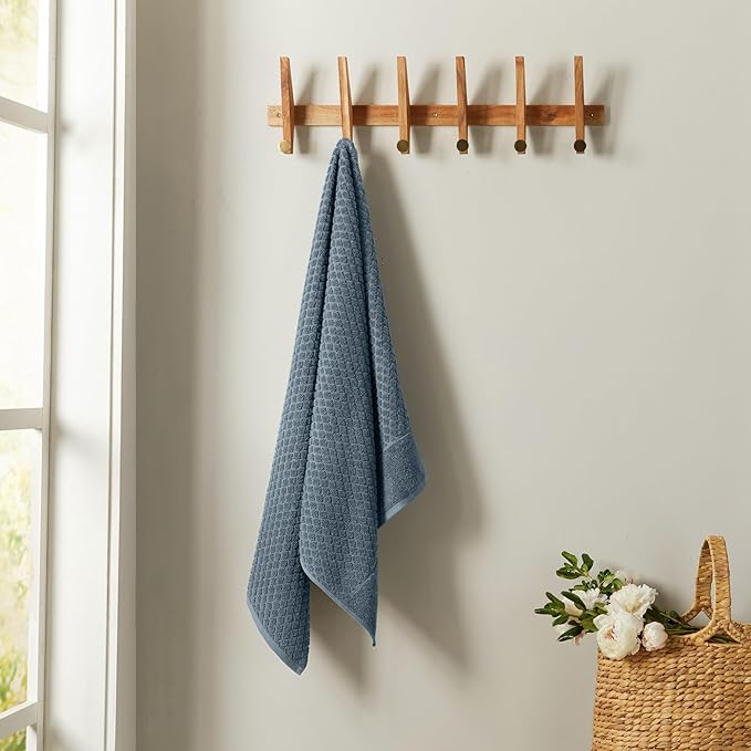 Great Bay Home Blue Oversized Bath Sheet - 100% Cotton 68x35 Extra Large Towel - Absorbent, Durable, Quick-Dry Towels for Bathroom
