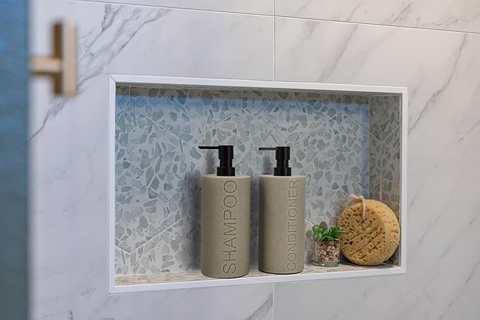 Resin 2 Pack Shampoo, Conditioner or Body Wash Dispenser Set, Luxurious Refillable Pump Bottles with Matte Pump Top and Embossed Text, Durable Design for Bathroom and Shower