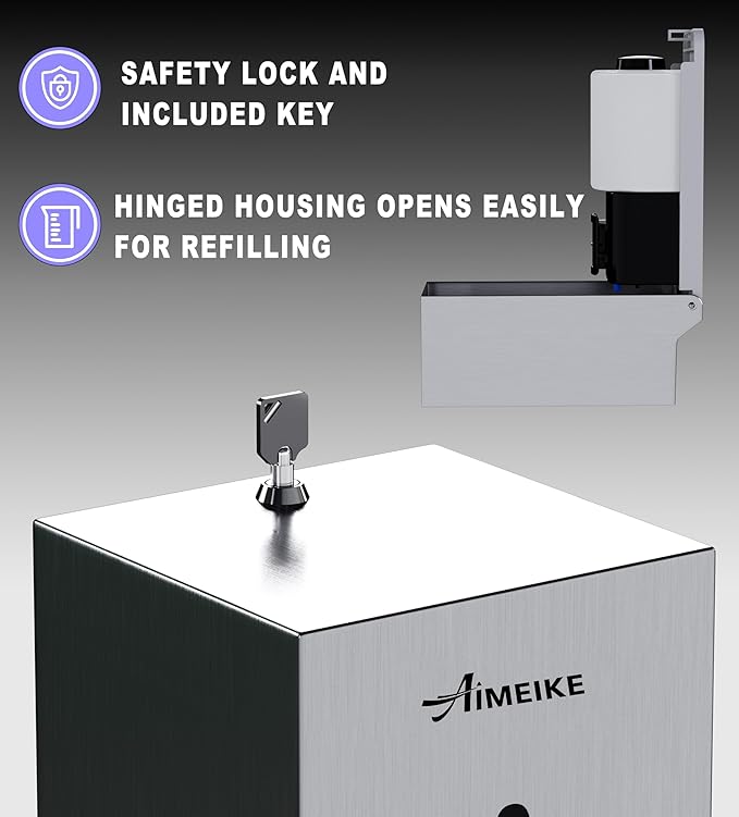 No-Touch Wall Mounted Soap Dispenser for Commercial Use – 800 ml / 27 oz Large Capacity Stainless Steel Unit with Infrared Sensor for Offices, Restrooms & Public Facilities