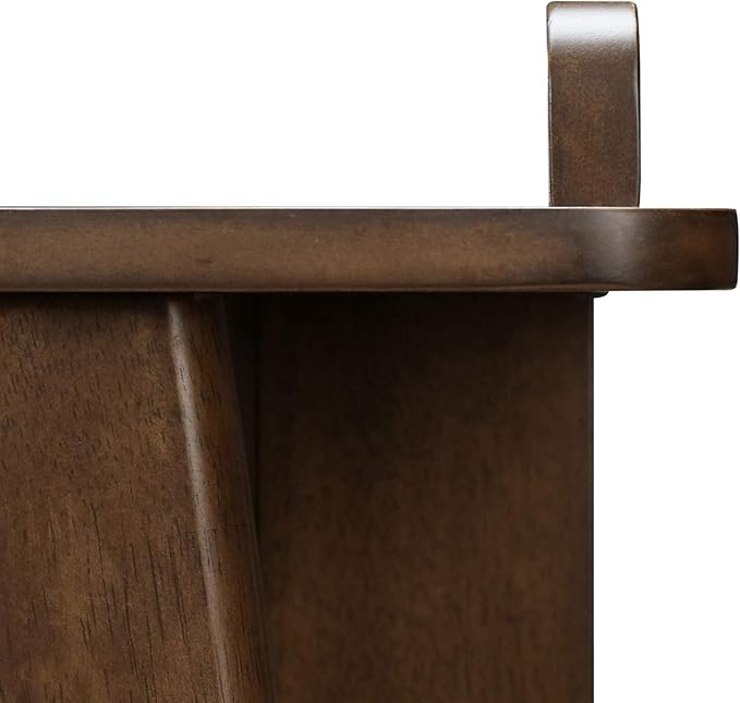 Finch Darren Home Office Desk with Drawer, Mid Century Accent Desk, 43 Inch Wide Simple Modern Study Table, Walnut Brown