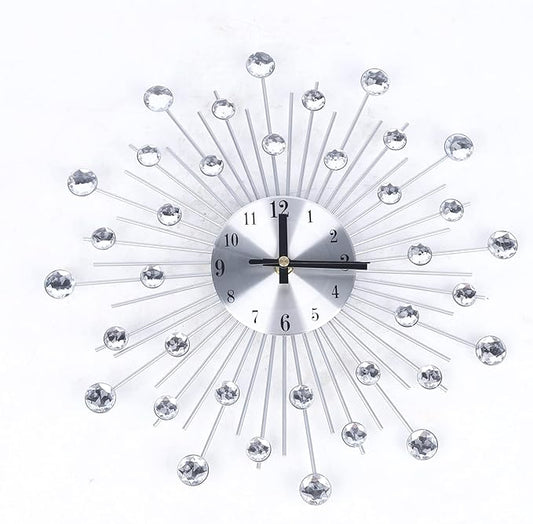 Crystal Wall Clock, Large Wall Clocks for Living Room Decor Modern Silent Wall Clocks, Modern Home Decorations for Living Room,Bedroom,Dining Room, Office, 13 inch