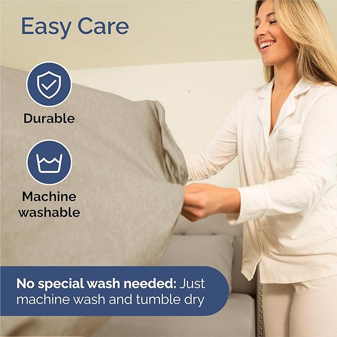 Split King Size 5 Piece Sheet Set - Comfy Breathable & Cooling Sheets - Hotel Luxury Bed Sheets for Women & Men - Deep Pockets, Easy-Fit, Soft & Wrinkle Free Sheets - Heathered Beige Oeko-Tex Sheets
