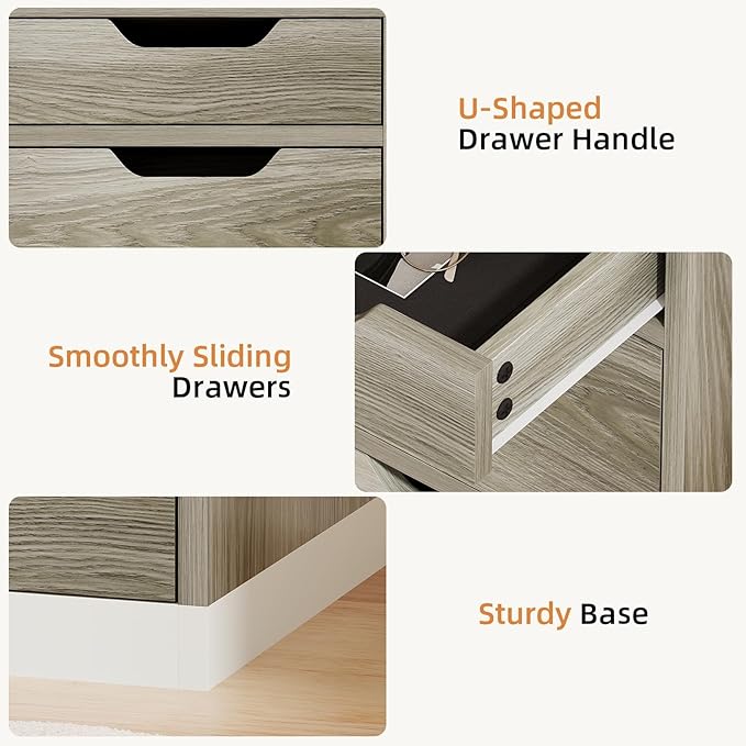 47" Computer Desk with Drawers, Small Home Office Desk with Storage, Wood Desk for Small Space, Office, Study, Walnut
