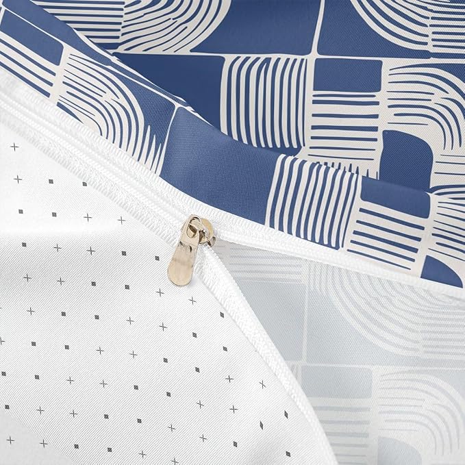 Erosebridal Bohemian Geometric Toddler Comforter Cover Mid Century Abstract Duvet Cover Boho Ethnic Bedding Set for Kids Boys Adult Women Modern Abstract Striped Bed Sets with 1 Pillow Case