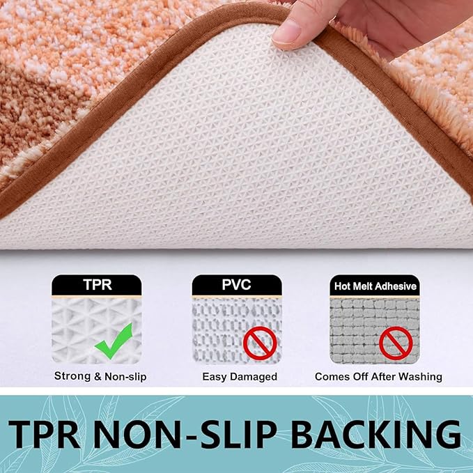 Arotive Microfiber Bathroom Rugs, Shaggy Soft and Absorbent Bath Rug, Non-Slip, Thick Plush Machine Washable Dry Bath Mats for Bathroom, Tub and Shower, 30x20, Orange, Rectangular