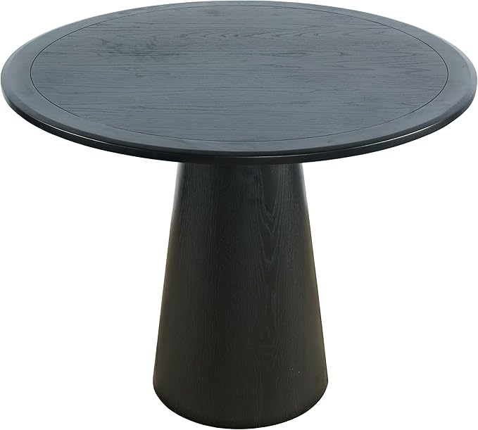 Jofran Nash Mid-Century Modern Round Pedestal Dining Table for Kitchen or Dining Room, Black, 36" Counter Height