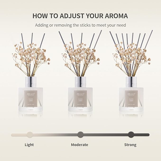 Airkeep Reed Diffuser Set,3.38 fl oz (100 ml) - Flower Shop Oil Diffusers with 8 Reed Sticks, Home Fragrance Reed Diffuser for Bathroom Shelf Decor