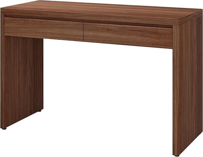 Henn&Hart 48" Modern Rectangular Wooden Home Office Desk Computer Desk Writing Table with 2 Storage Drawers for Home Office, Medium Walnut