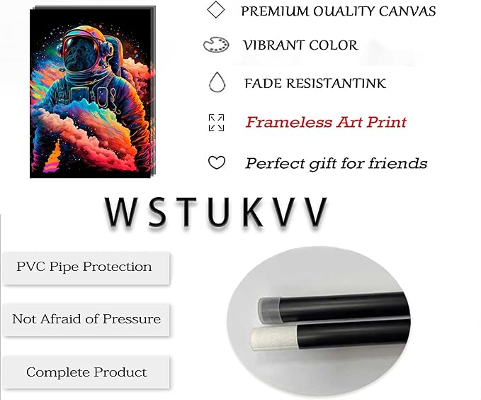 3Pcs Cool Astronaut Wall Art Abstract Colorful Galaxy Spaceman Posters Pictures Fantastic Planet rocket Paintings Prints Surrealism Planets Cosmos Artwork for Boys Bedroom Canvas Wall Decor Unframed